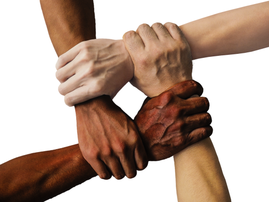 hands united teamwork community